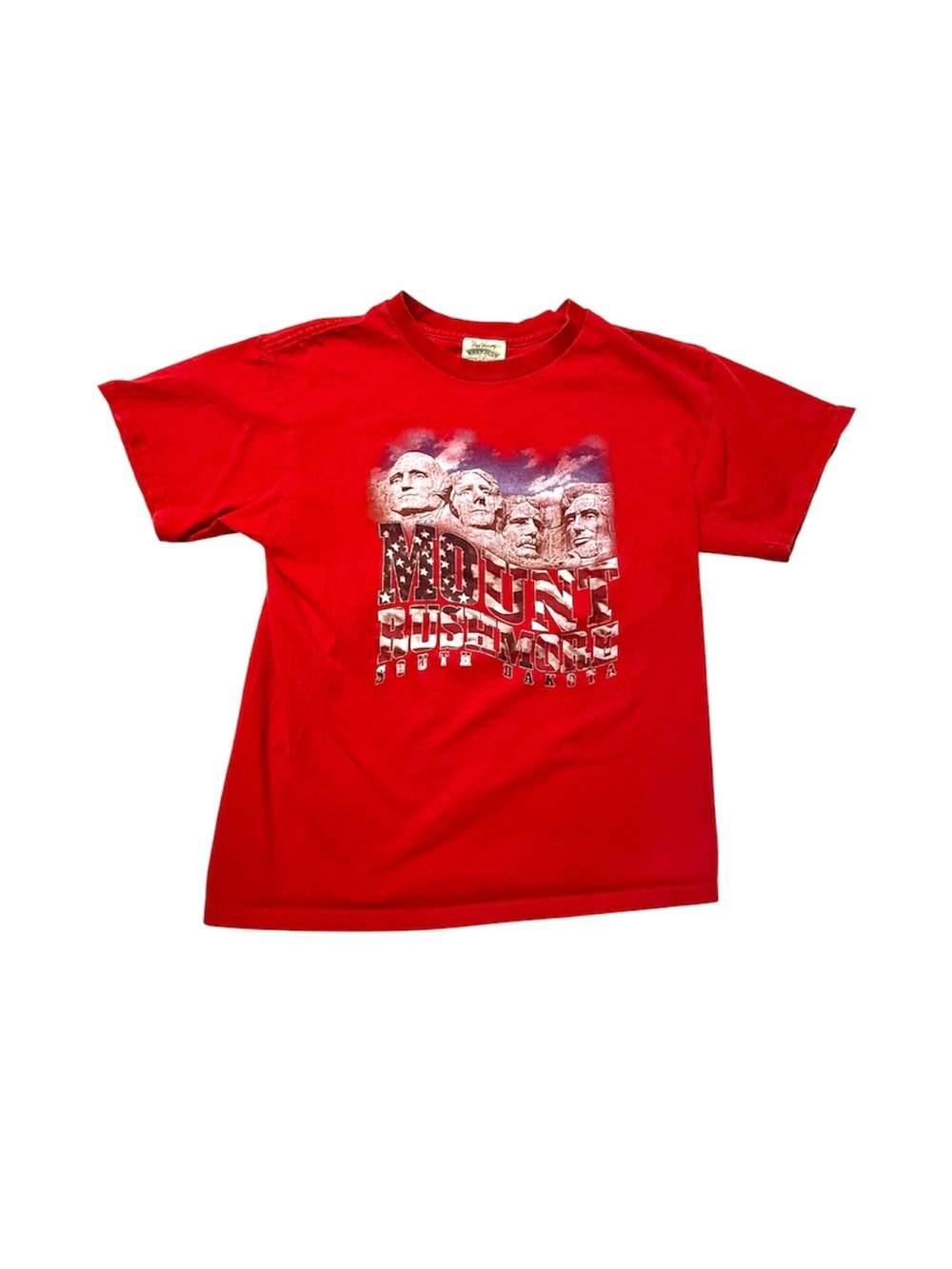 Vintage Red Mount Rushmore Graphic Tee shirt for Kids